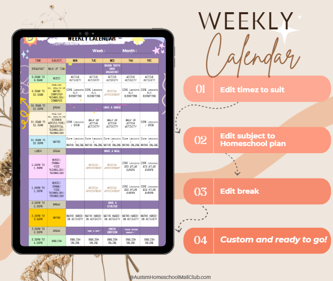 !!! CANVA FULL EDITABLE VERSION - Weekly Emotional Homeschool Calendar Template - Anime Themed!!!