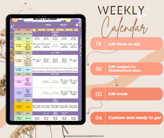 !!! CANVA FULL EDITABLE VERSION - Weekly Emotional Homeschool Calendar Template - Anime Themed!!!