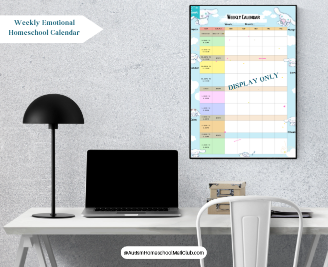 *** PDF  ONLY - Weekly Emotional Homeschool Calendar Template - Anime Themed ***
